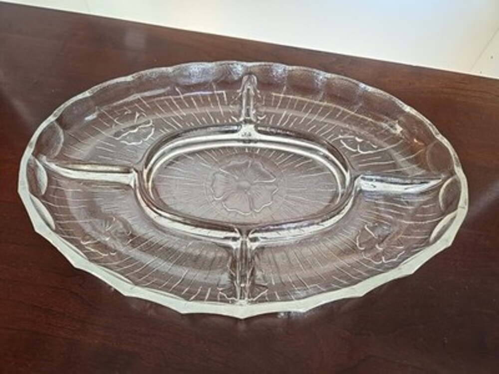Serving Platter Depression Glass Italian Primavera Antique- 1920s